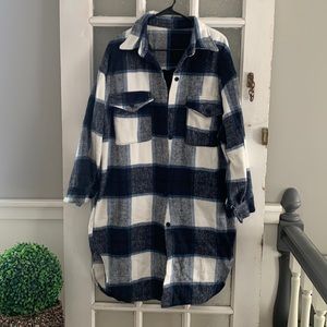 Shacket Navy Blue Long Length Womens XL